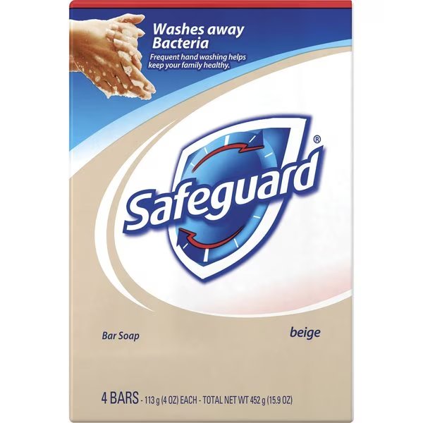 Bar Soap, Deodorant, Safeguard, 4oz, 4/PK, WE, PK 12, P&G, Mfr#: PGC08833